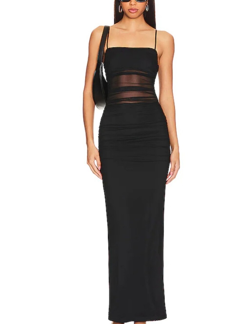 superdown Black Sheer-Panel Maxi Dress size XS great condition